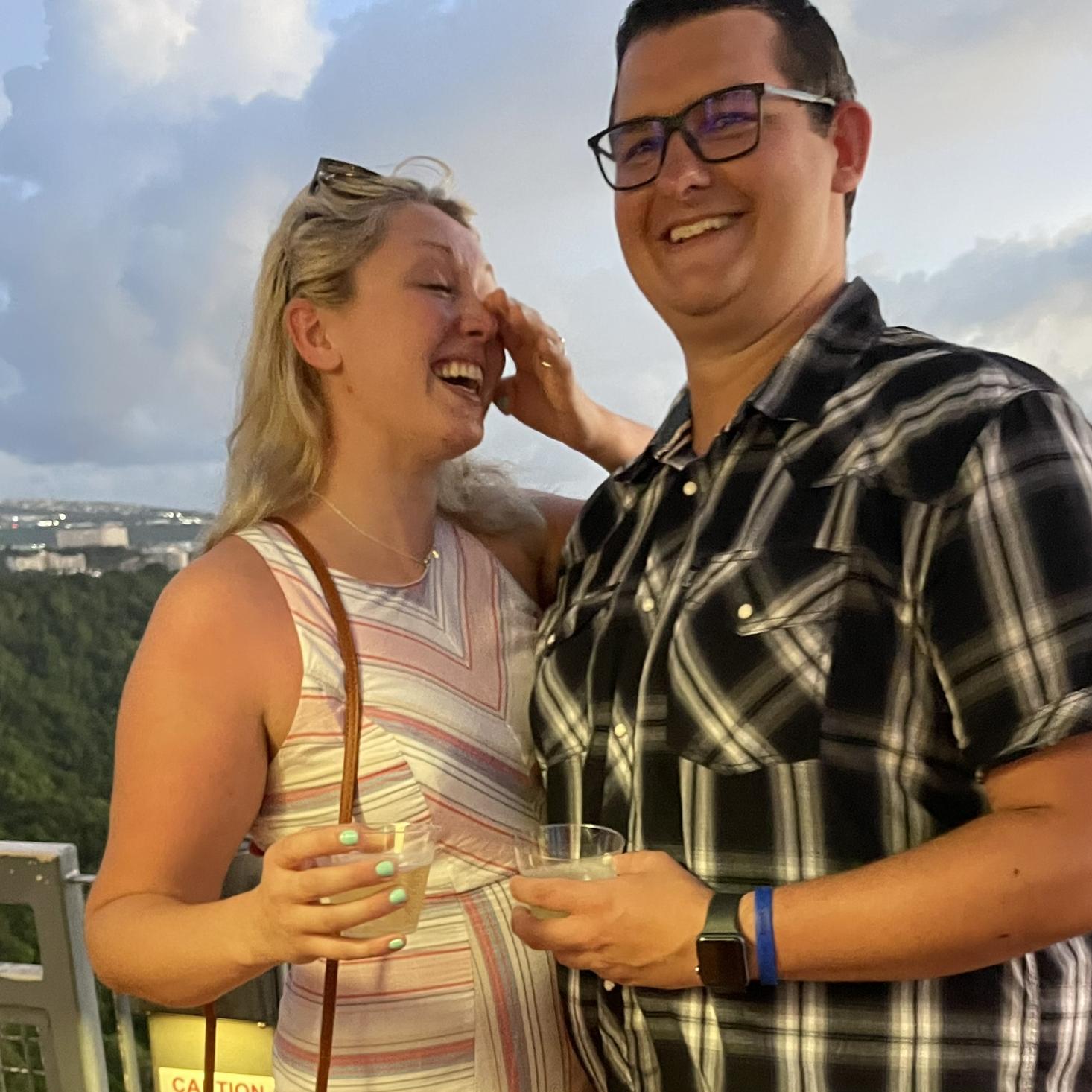 Sharing a laugh with family after realizing everyone knew and what went into the surprise.