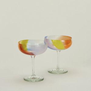 Hand Blown Coupe, Set of 2 - Optic