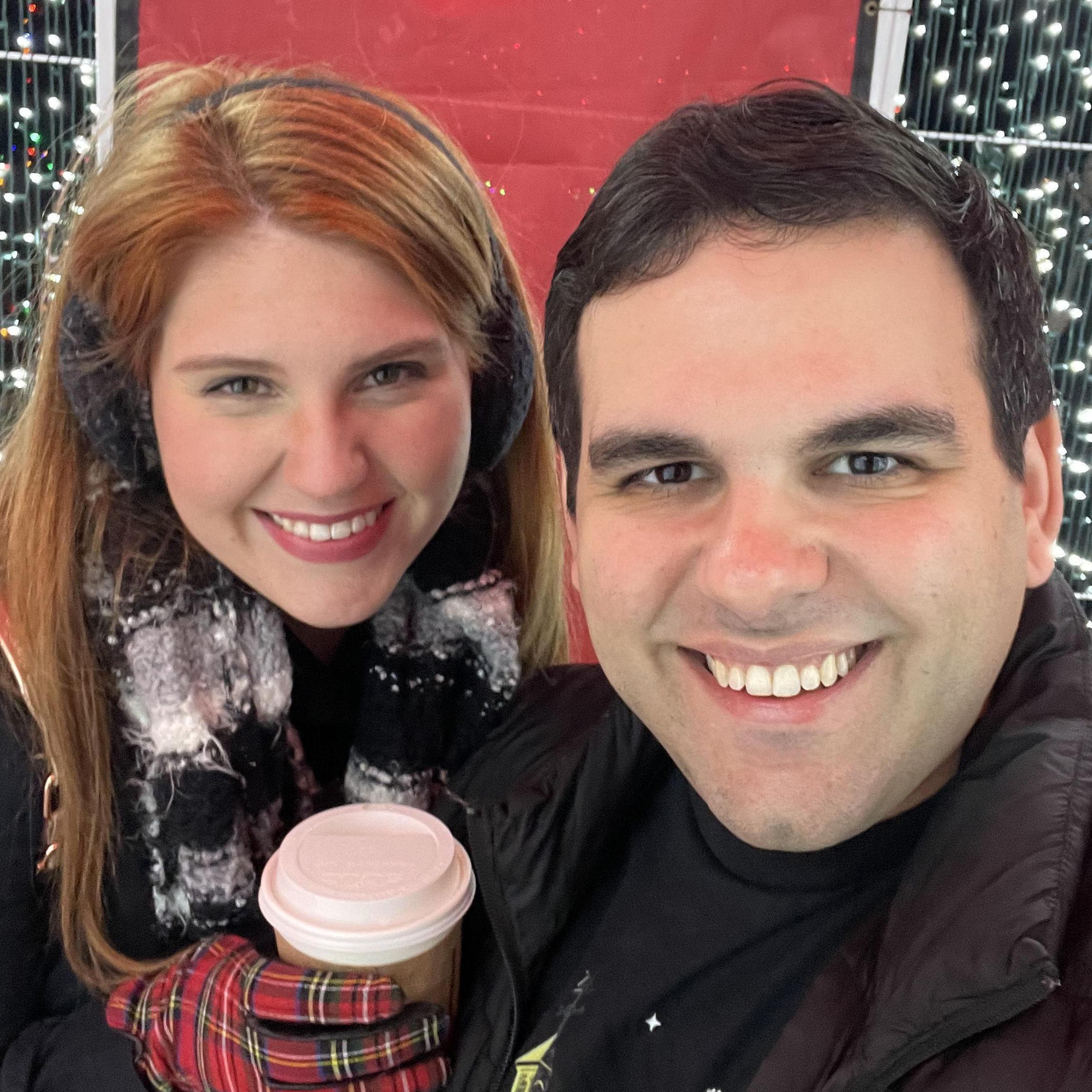 Enjoying hot chocolate at Kathryn's music showcase