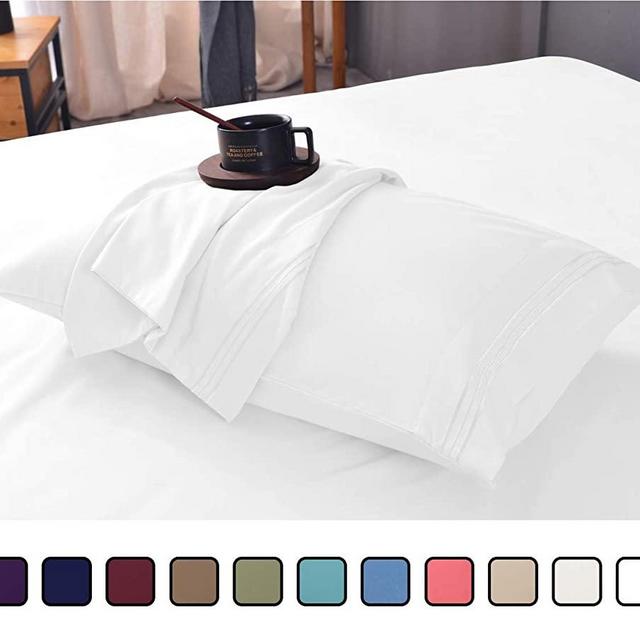 Ultra Soft Luxury Bamboo Sheet Set – Wrinkle Free, Deep Pocket, Machine Washable, Hypoallergenic, Fade Resistant Bedding Set - 4 Piece Set (King, White)