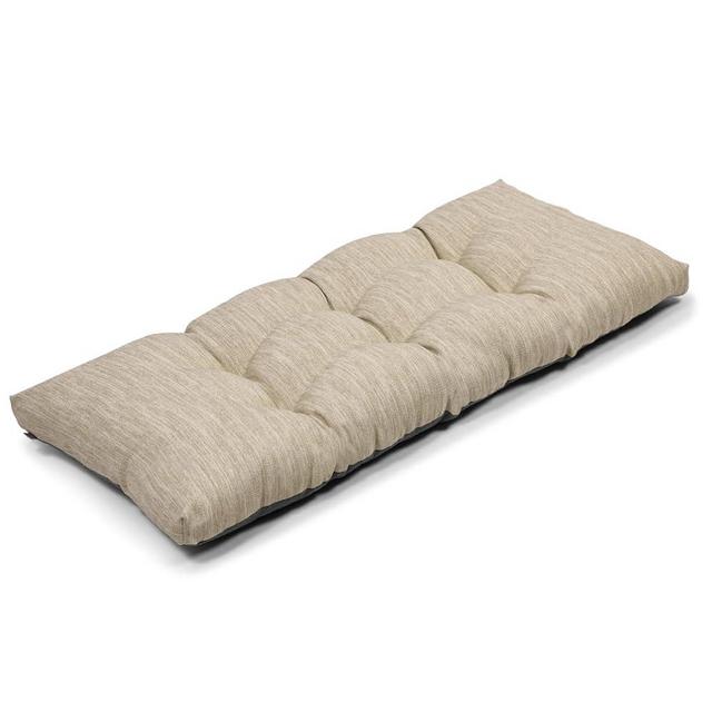 baibu 40 Inch Classic solid color Bench Cushion with Ties, Super Soft indoor outdoor Rectangle Bench Seat Cushion Standard Size Foam Pad with Non-Slip Bottom - One Pad Only (Beige, 40x15x3in)