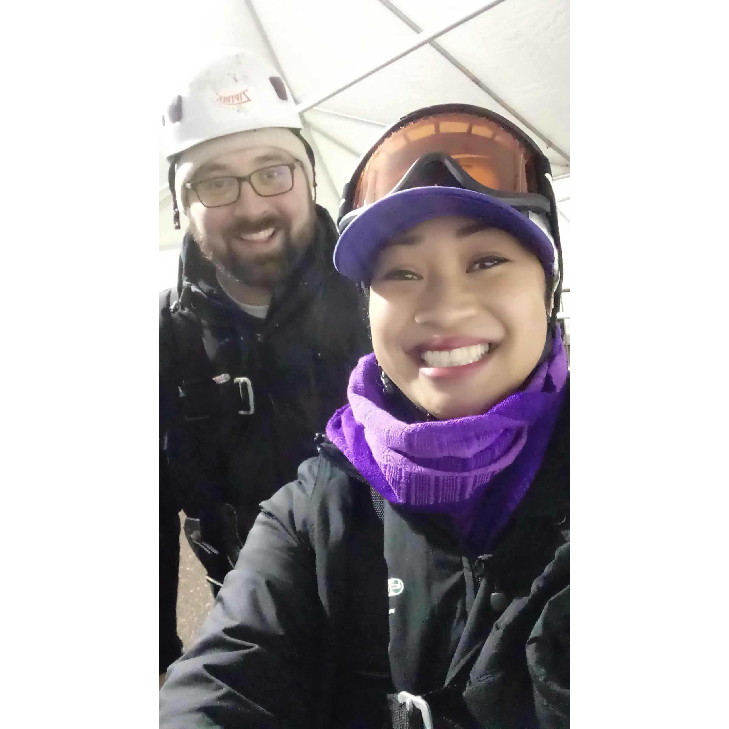 We enjoyed all of the 2018 Superbowl activities in Minneapolis. Ryan conquered his fears of heights and went zip lining with me.