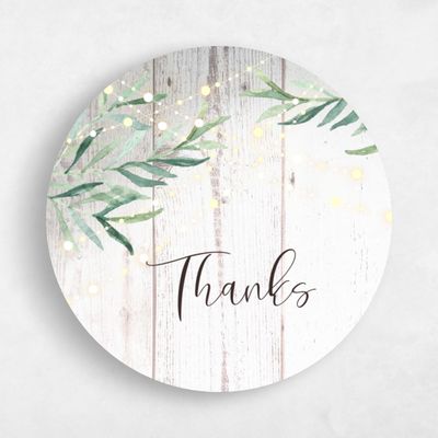 Light Wood, White Wedding Sticker - Saranac
