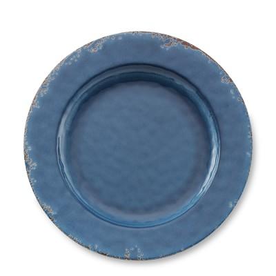 Rustic Melamine Dinner Plates, Set of 4, Azure Blue