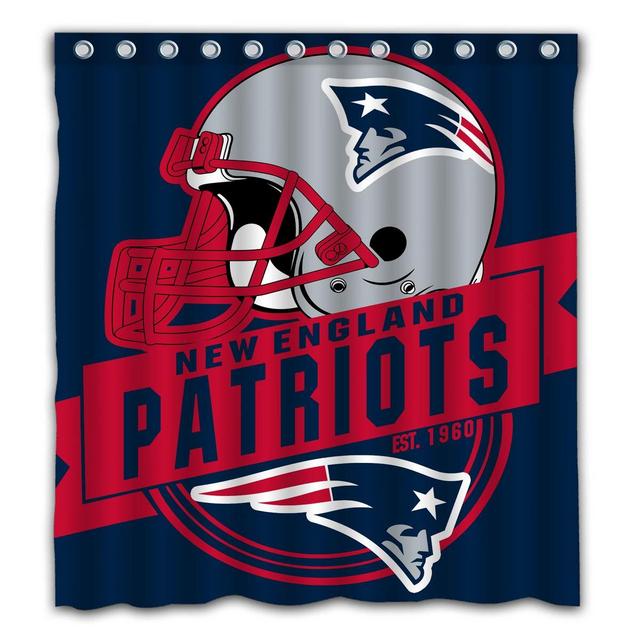 Felikey Custom New England Patriots Waterproof Shower Curtain Colorful Bathroom Decor Size 66x72 Inches