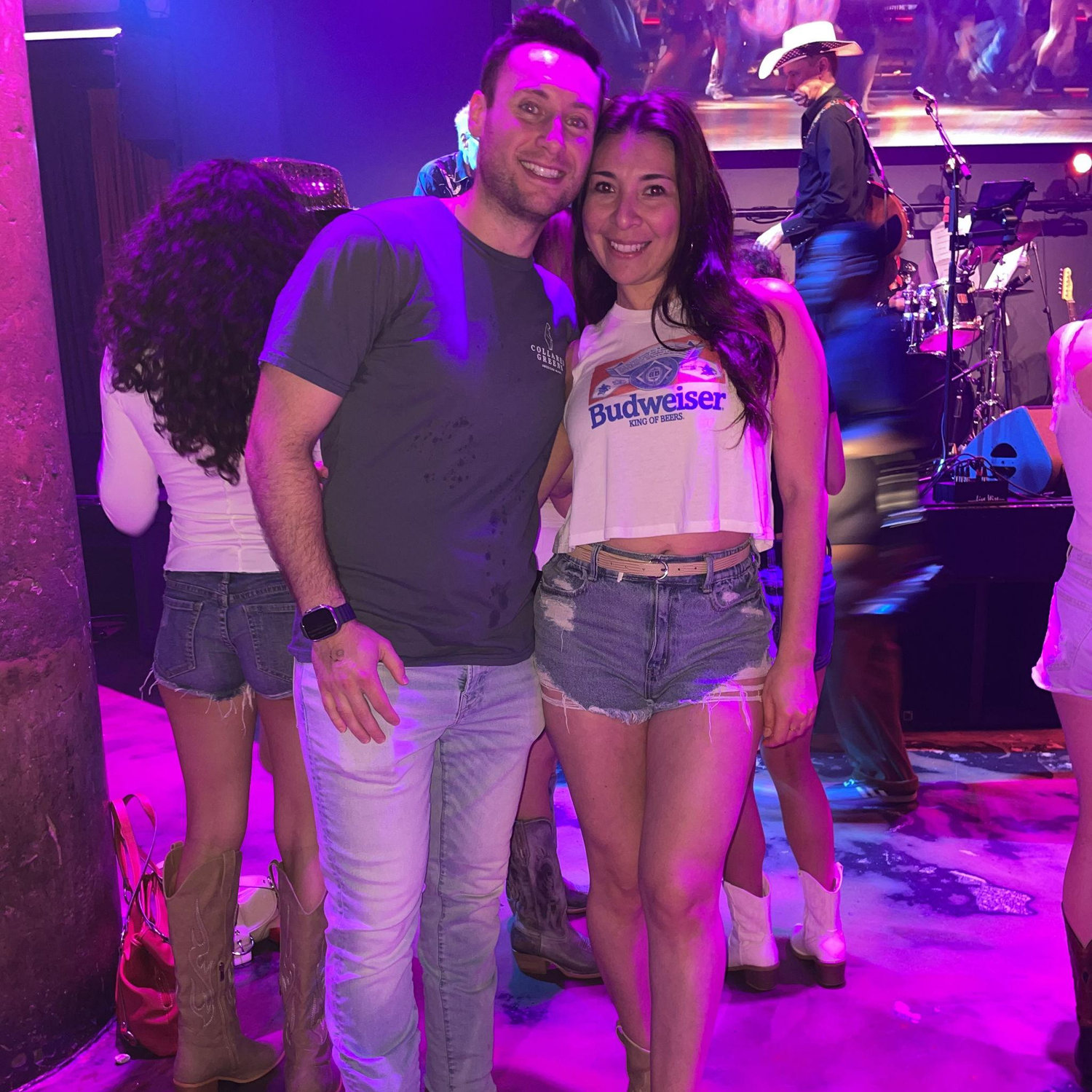 Country line dancing where we learned that we will be each other's line dancing partner forever