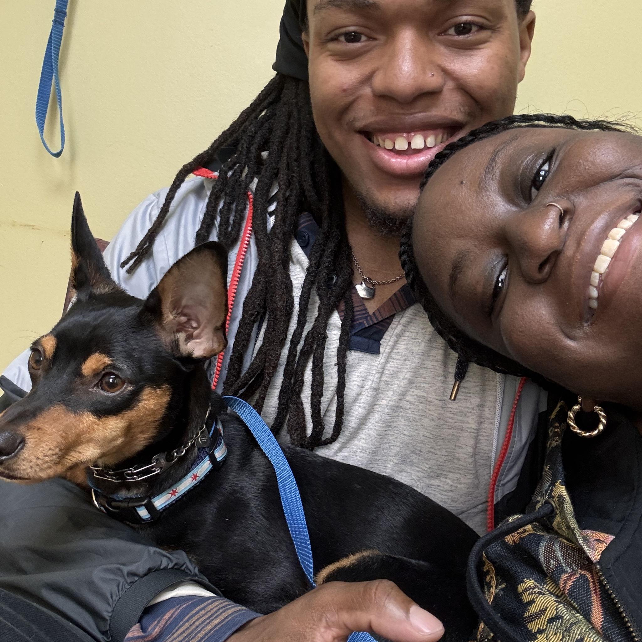 The couple and their puppy, Pablo.