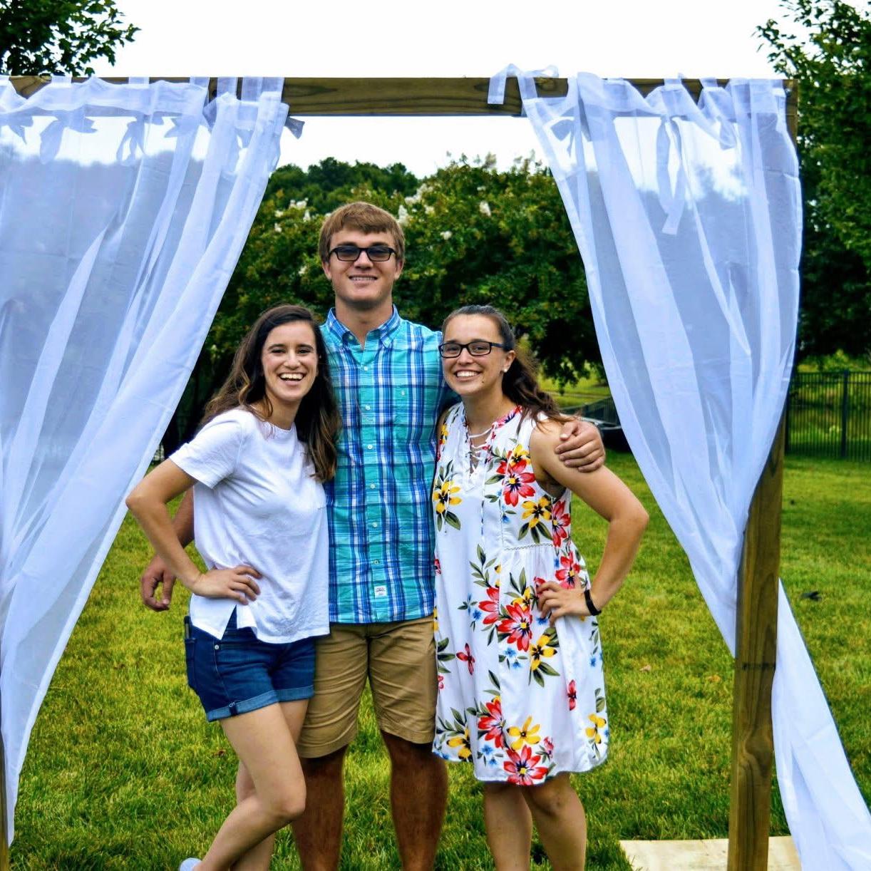 Jen, Zach, and Stephanie at Stephanie and Joel's wedding reception.