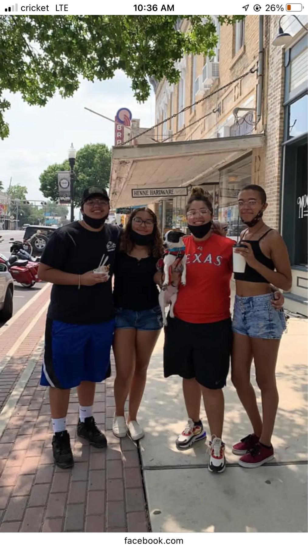 Jake, Anyssa, Steph, Michala in downtown New Braunfels