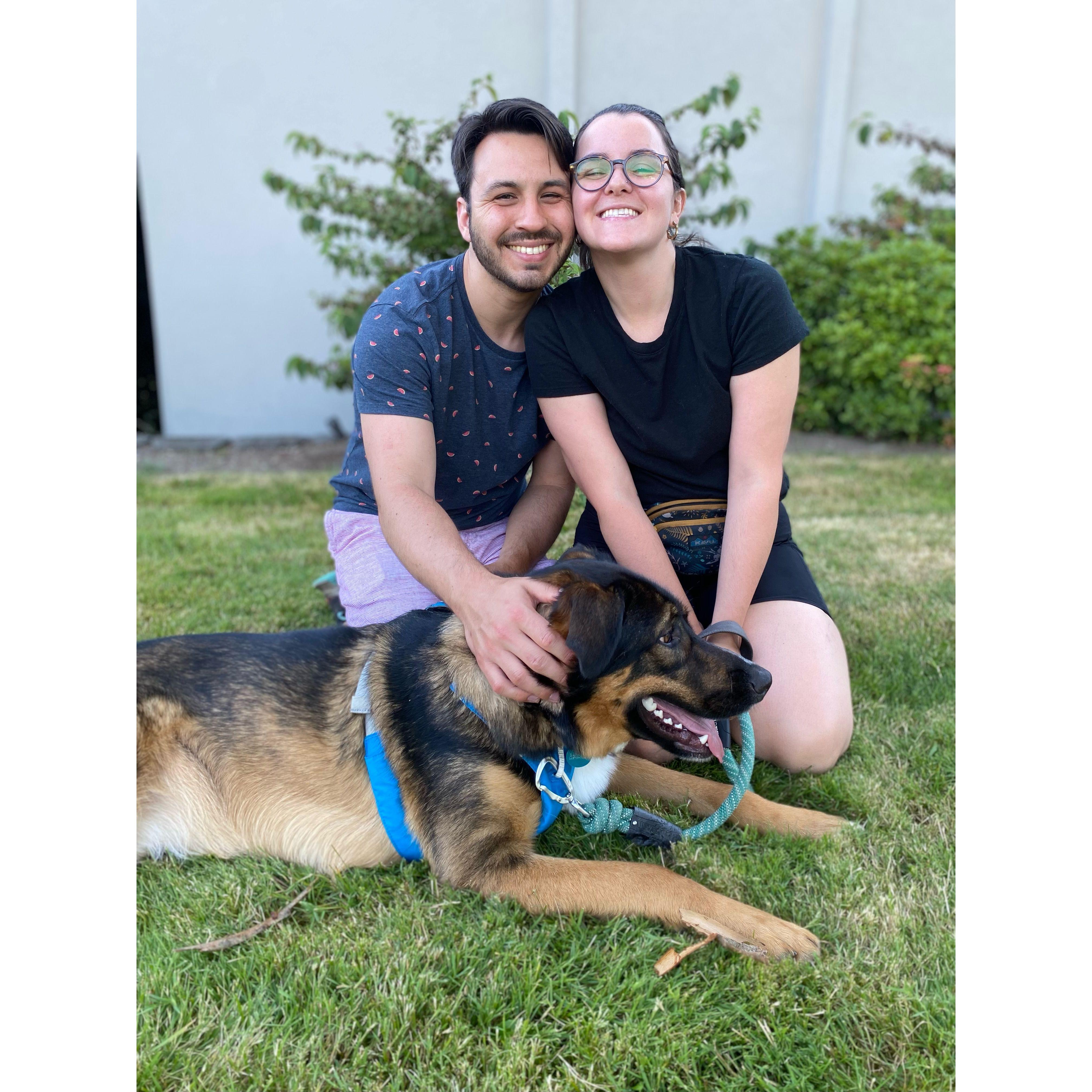 July 2022, a mid-walk family photo, courtesy of Mac's mom, Cary.