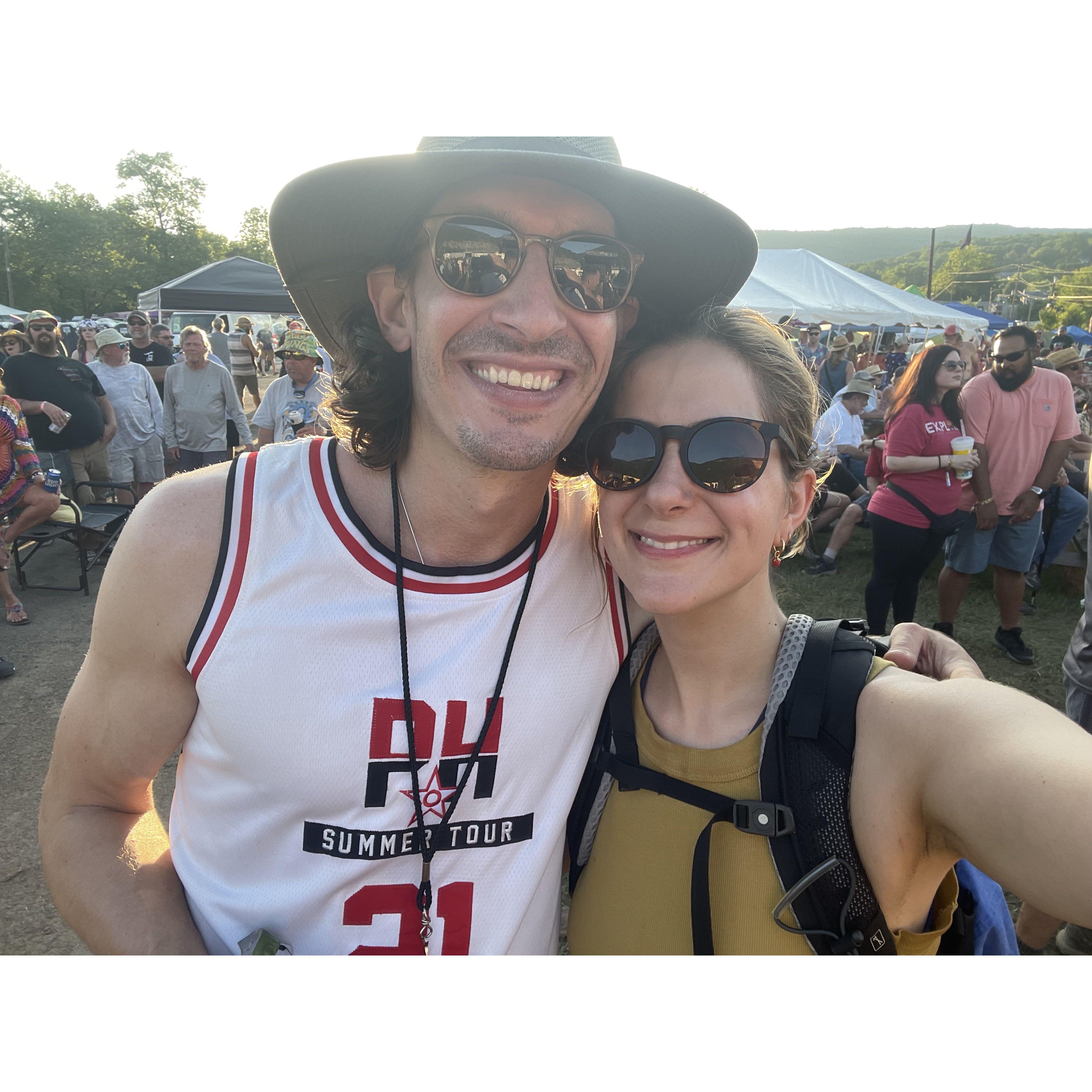 Lovebirds vibing to The California Honeydrops at the Potomac Stage,  DelFest 2022
