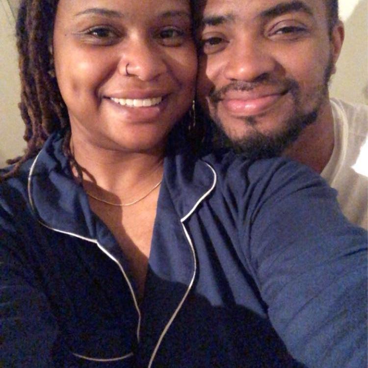 Our first picture together, EVER! Quarantining of course.