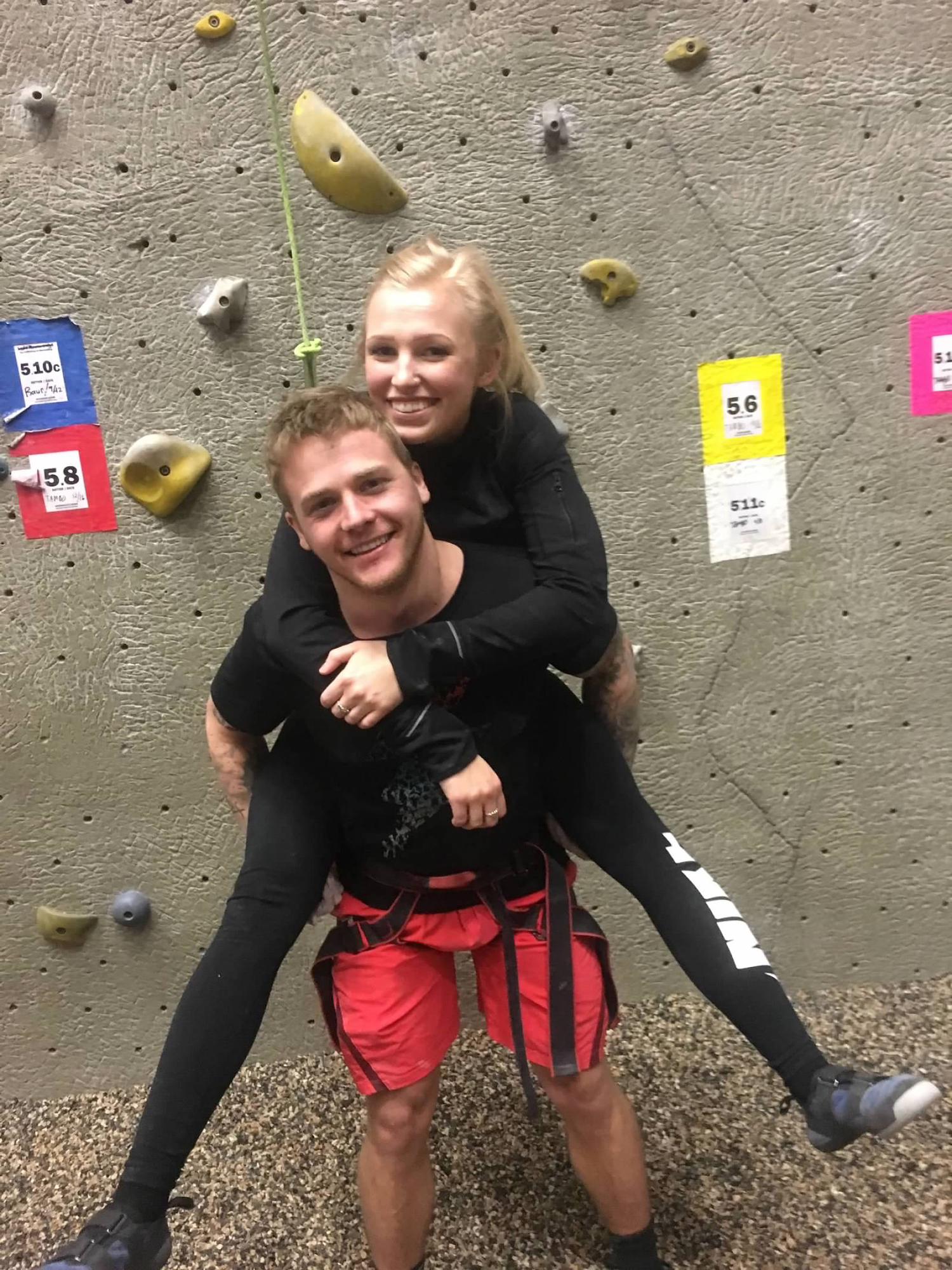 Rock climbing with friends