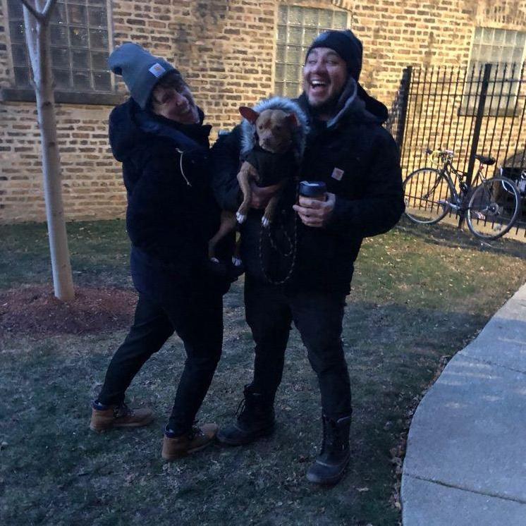 Pinto's first Chicago winter!