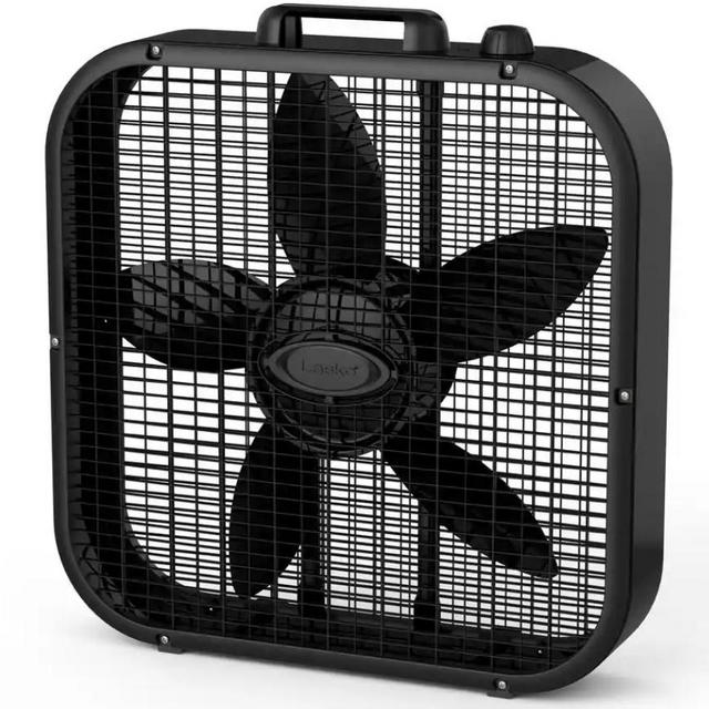 20 in. 3 Speed Black Box Fan with Save-Smart Technology for Energy Efficiency