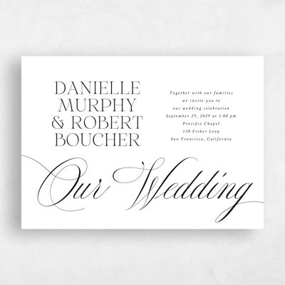 White Wedding Invitation - Hunter Landscape
