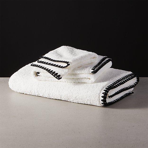 Tuli Black Trim Bath Towels