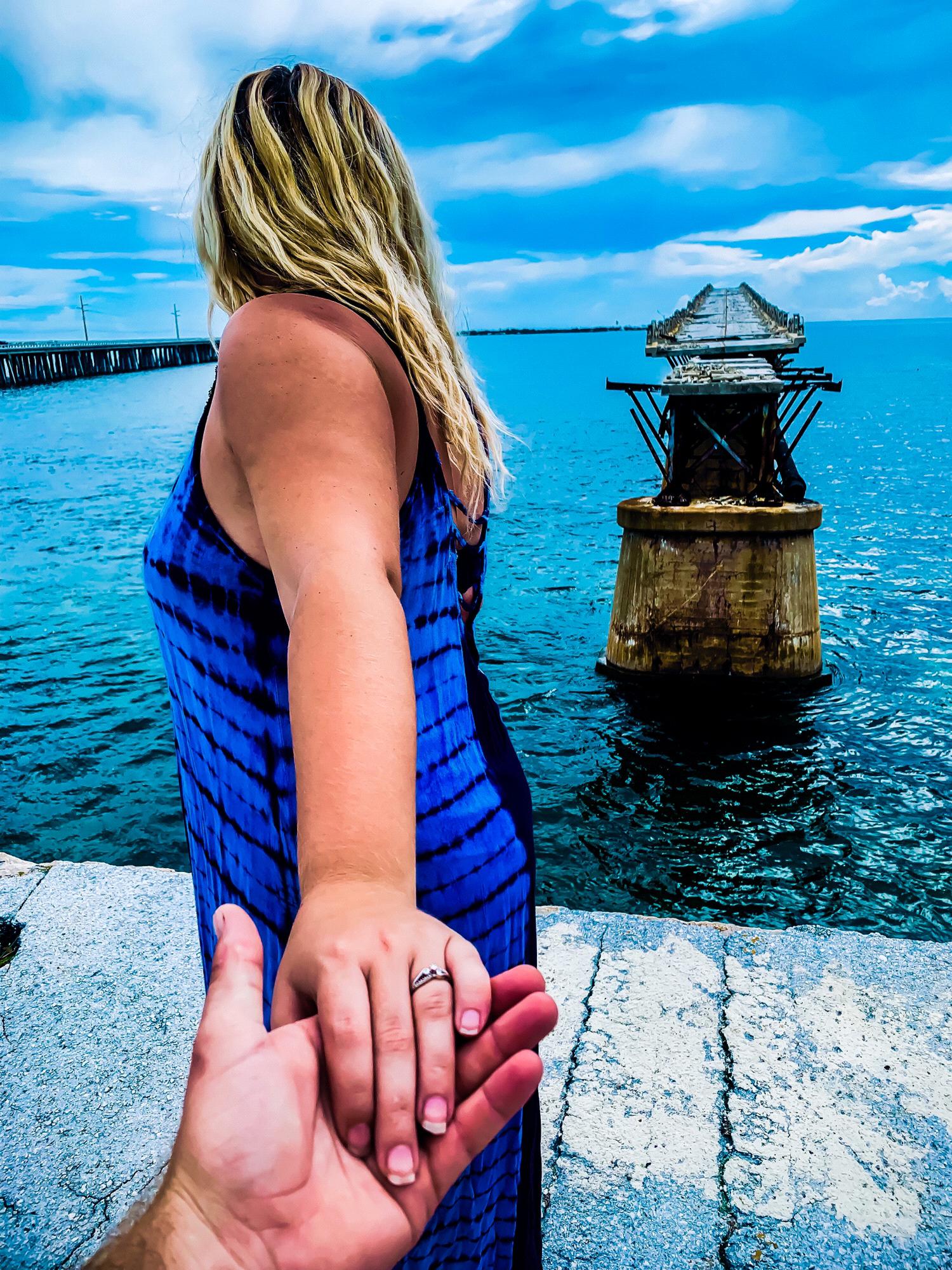 Where Billy proposed on the Bahia Honda Bridge in 2019