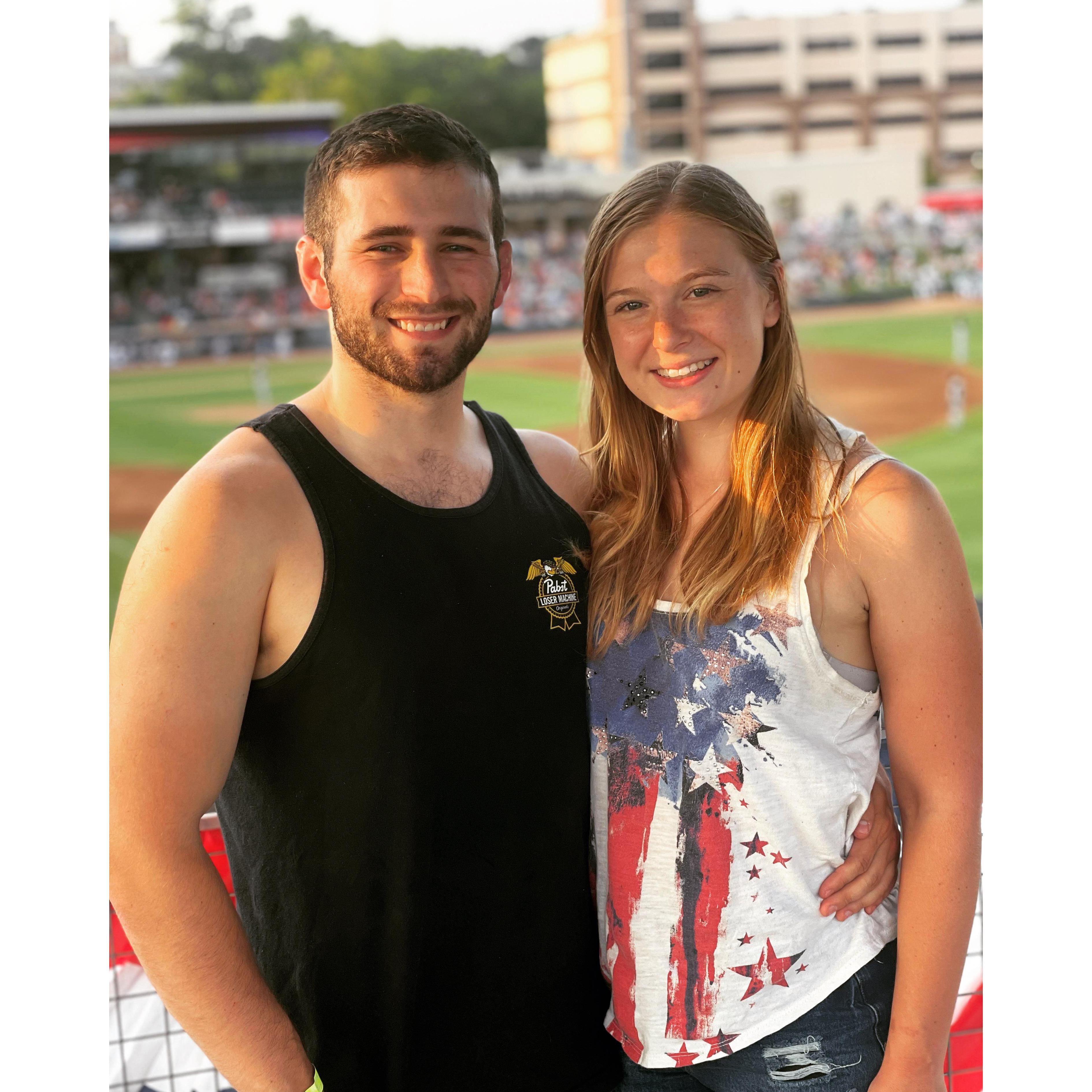 Us at a Green Jacket's baseball game!