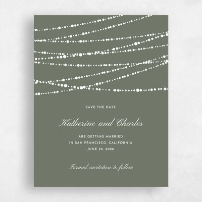 Dark Sage, Green Wedding Save the Date - Moonlight Classic