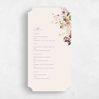 Beige Ticket Wedding Menu - Ciliegio