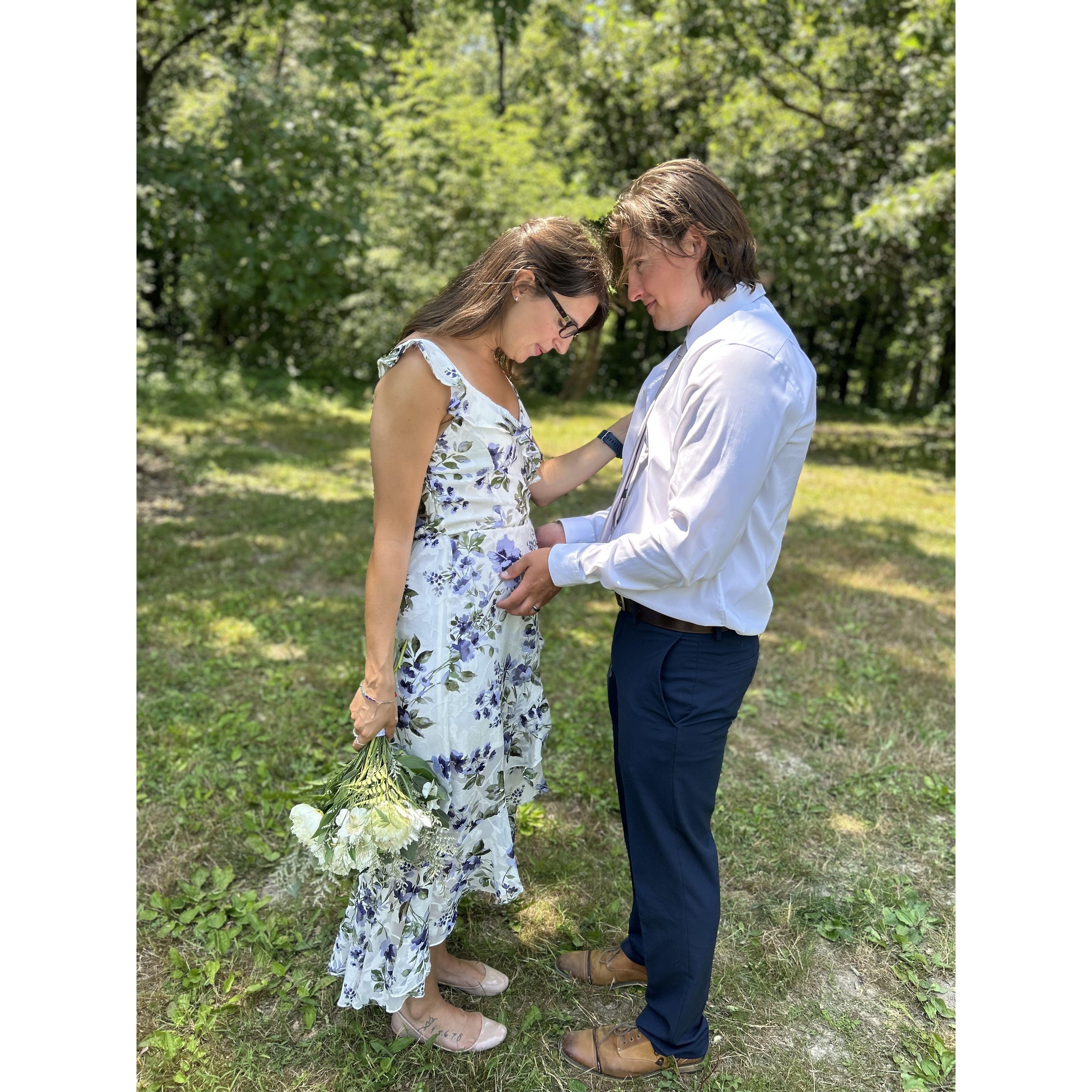 Belle was with us the first time we said "I do"
