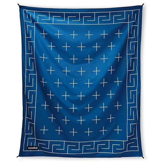 Nomadix Festival Blanket - Perfect for Picnics, Camping, & Lawn Seating - Plush Top & Water Resistant Base - Made with Post Consumer Recycled Materials - Barton Blue - 60x70