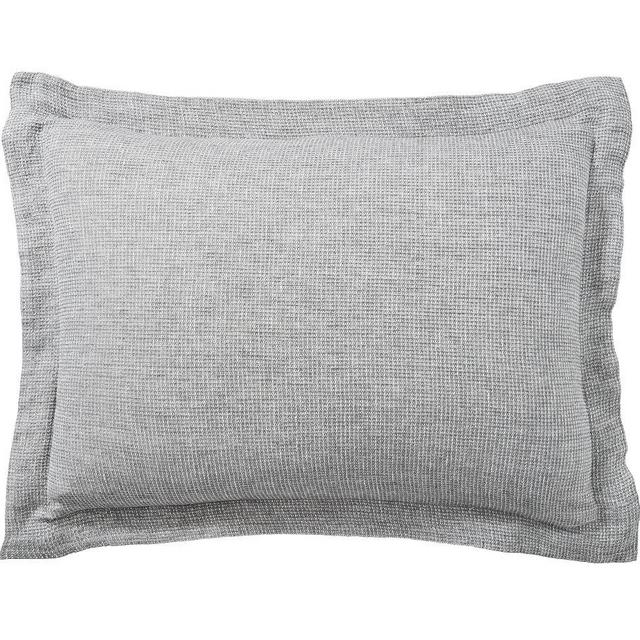 Light Gray Belgian Flax Linen Waffle Shams, Standard