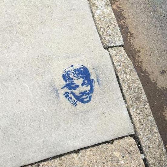 Picture taken on the sidewalk outside The Pit and the Peel on our first date - 5/2016