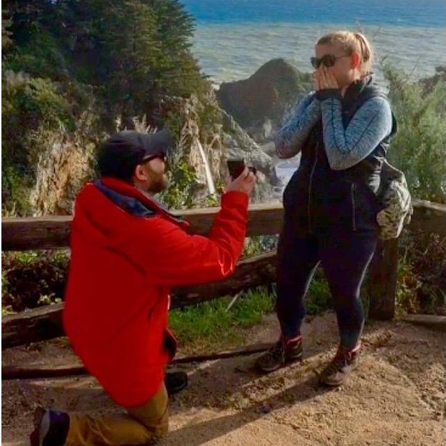 Here I thought we were just there to see a beautiful waterfall but I also got a proposal .  It had been raining all day and the sun came out just in time for the most perfect proposal in the world!