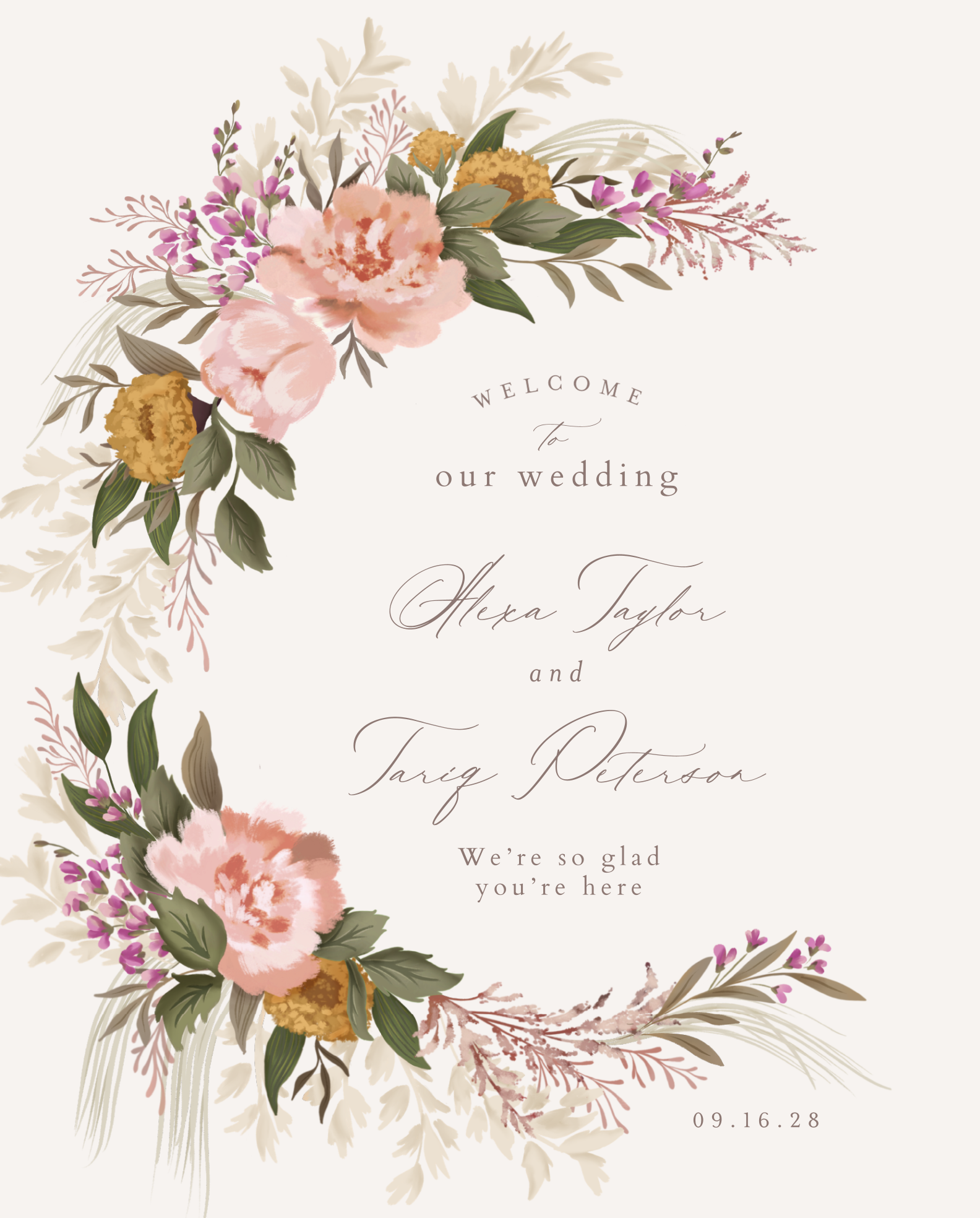 Juniper Portrait | White | Zola Wedding Signs