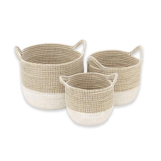 Ridge Road Décor 3-Piece Corded Seagrass Basket Set