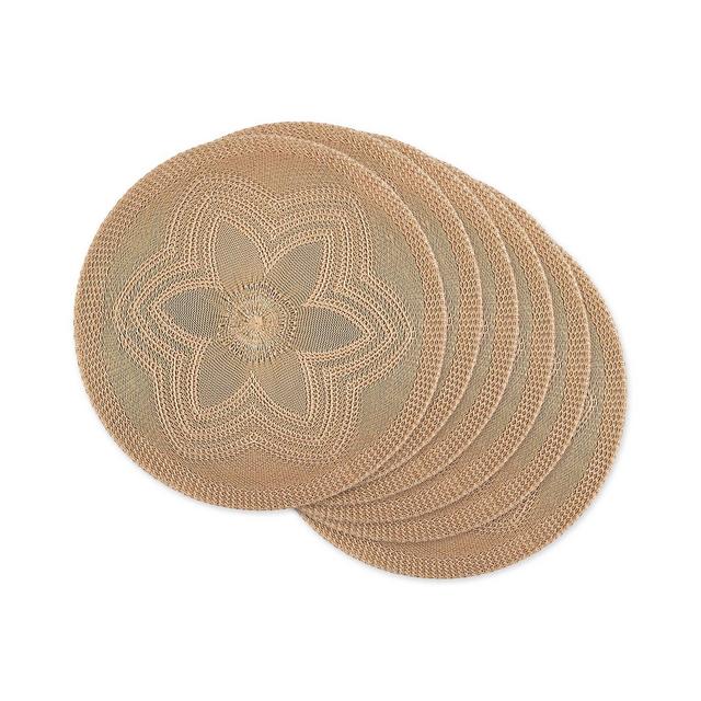 Design Import Floral Woven Round Placemat, Set of 6