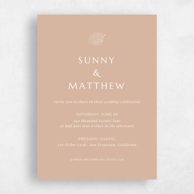 Creamy Beige Wedding Invitation - Morelos Classic