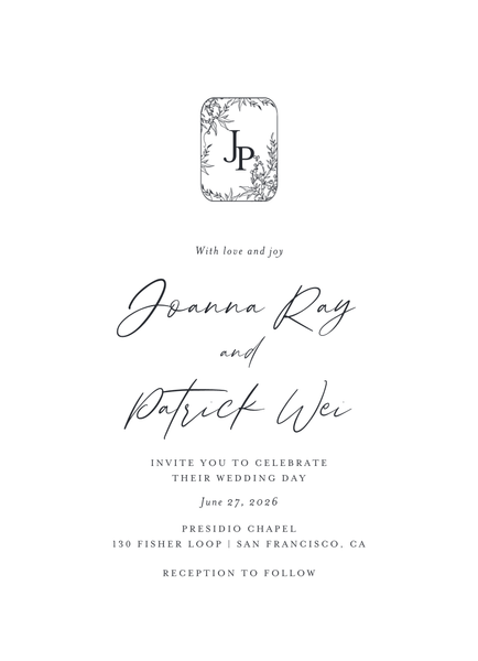 Birchwood Classic | Ebony | Zola Wedding Invitations
