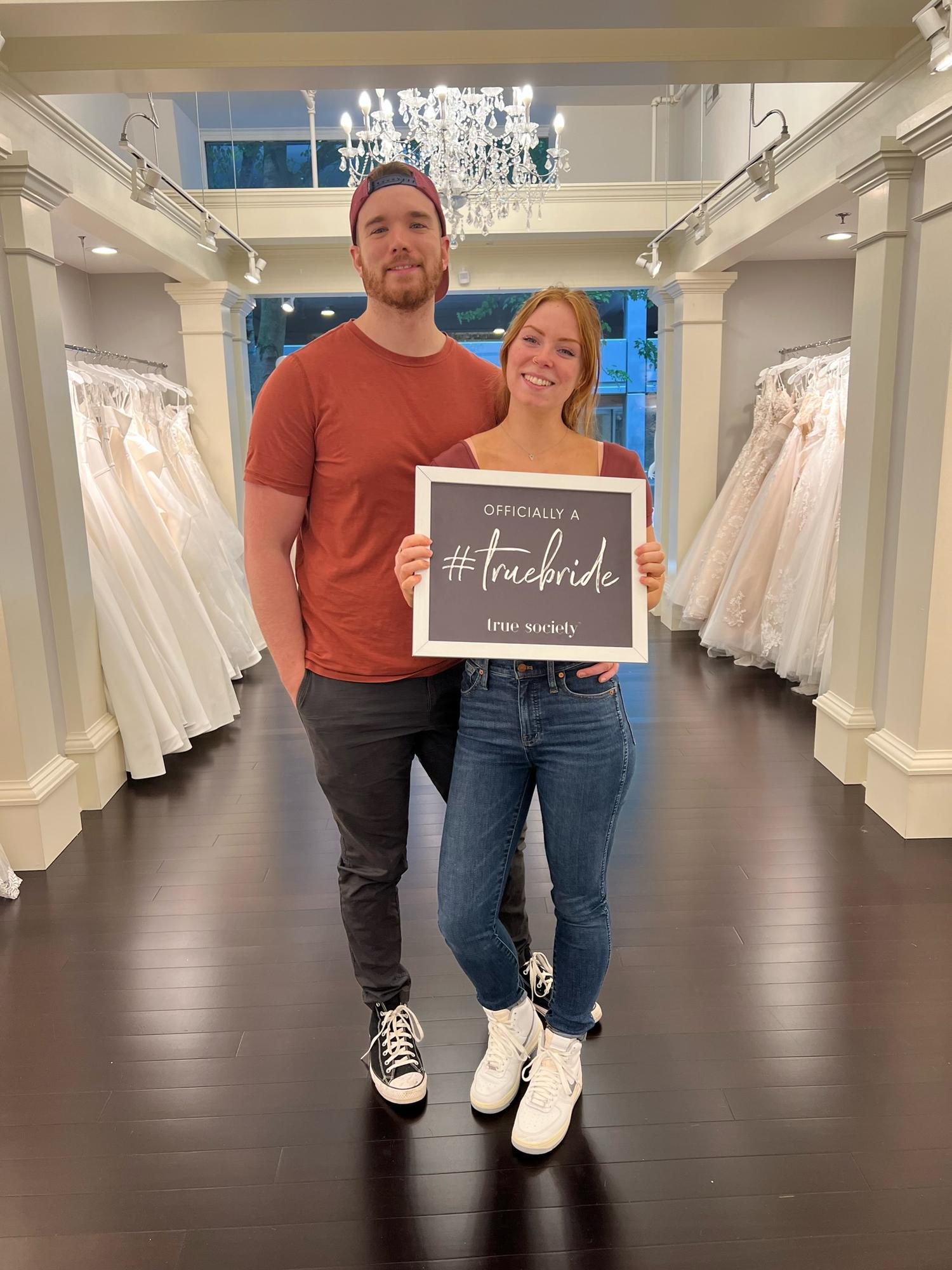 Picking out my wedding dress! (Yes he was there!)