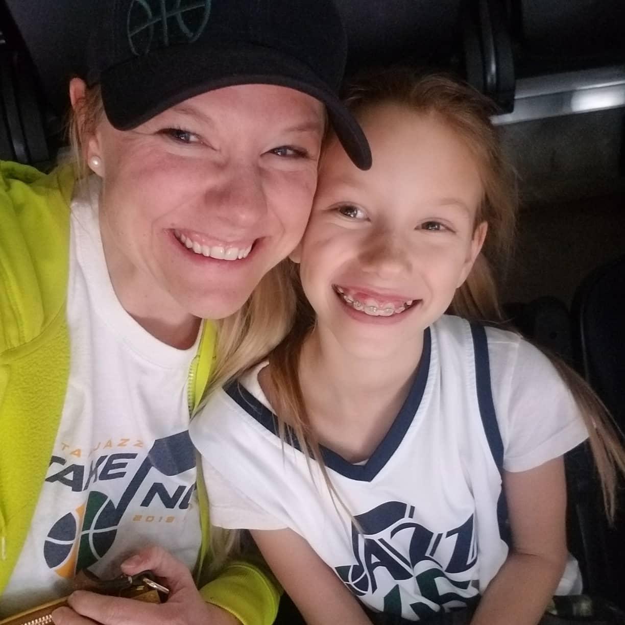 Natalie and Trinity at the Utah Jazz game February 2020