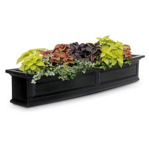 5 ft. Nantucket Black Plastic Window Box