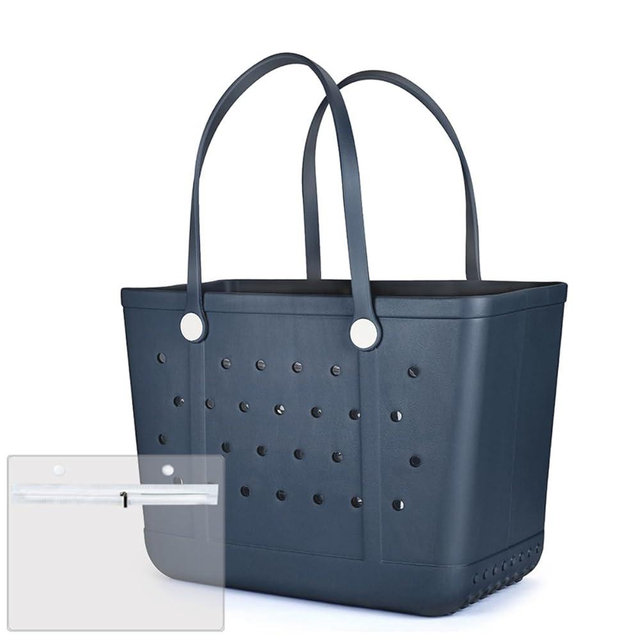 UeKeKicg Beach Bag X Large Rubber Tote Bag, Waterproof Washable Open for Women Croc Bag Hand Bag for Beach Pool Yoga