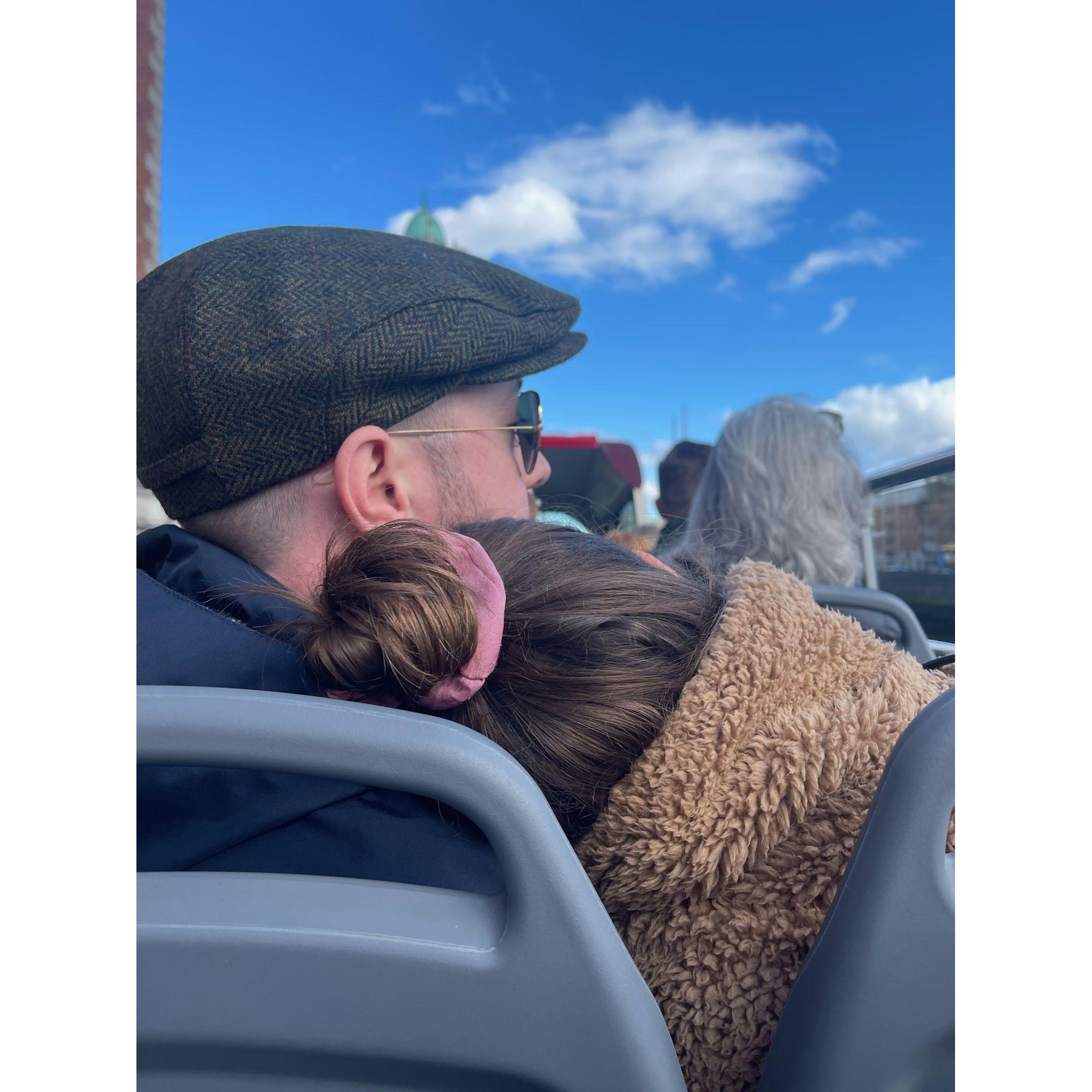 one of us loved the tour bus and one of us napped. not naming names.