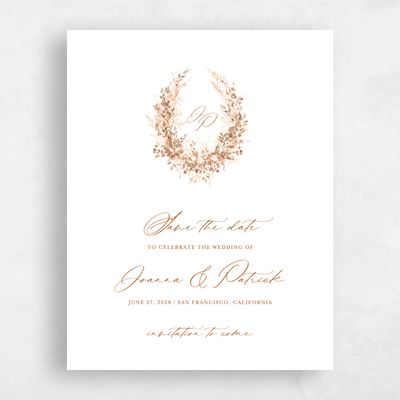 Dark Rust, Orange Wedding Save the Date - Blosser Portrait