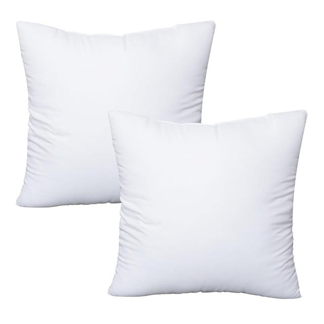 OKBA Throw Pillows Insert Set of 2, with 100% Cotton Cover, Bed and Couch - Indoor Hotel Decorative Pillows, 26x26 in White Pillows Inserts