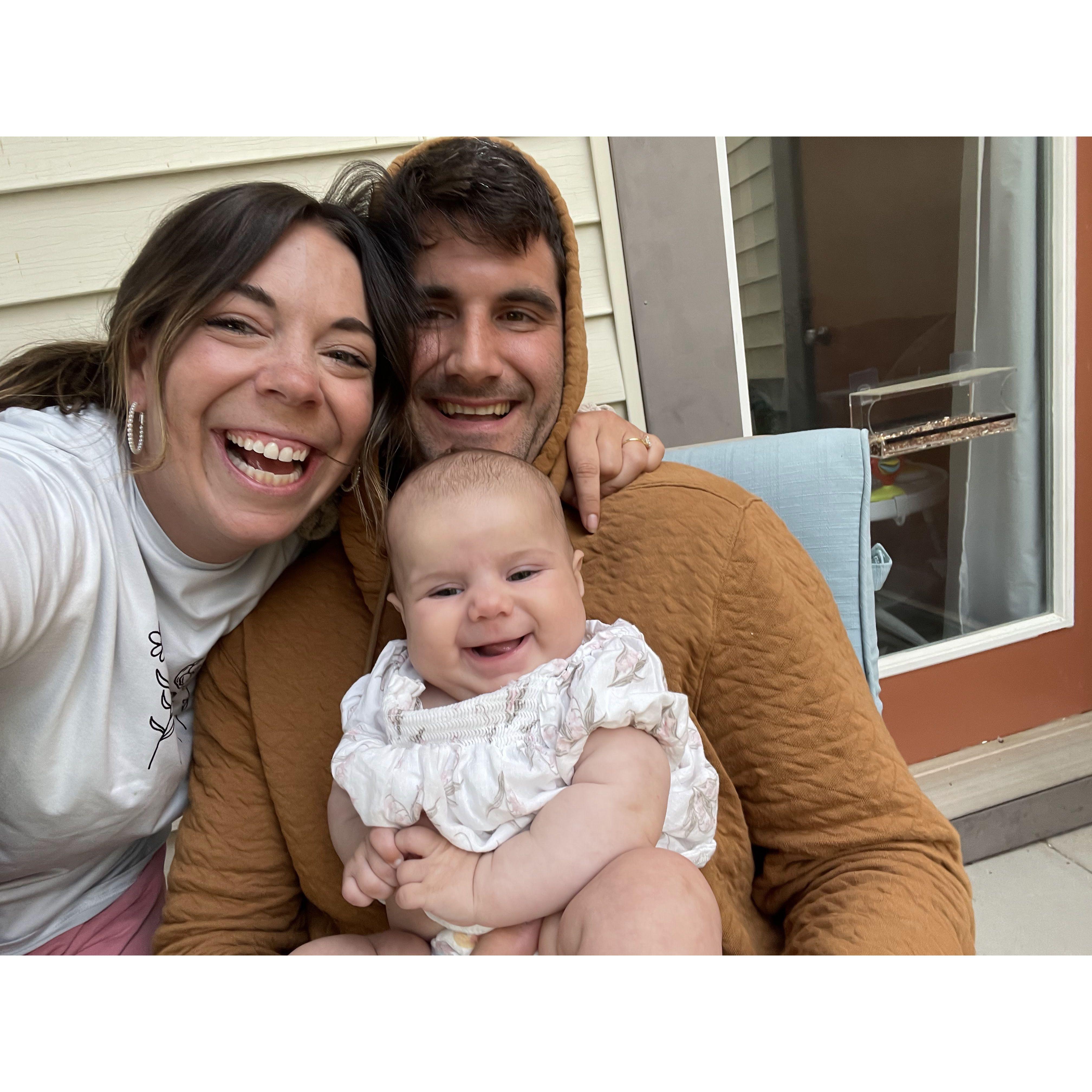 Rosie's first of many Sunday Fundays with mom and dad!