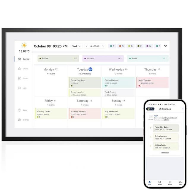 APOFIAL Calendar,Digital Calendar,15.6inch Large Digital Calendar FHD Resolution 1920 * 1080,Smart Touchscreen Interactive Display for Family Schedules - Wall Mount Included-32G&5G