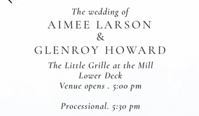 The Wedding Website of Aimee Larson and Glenroy Howard