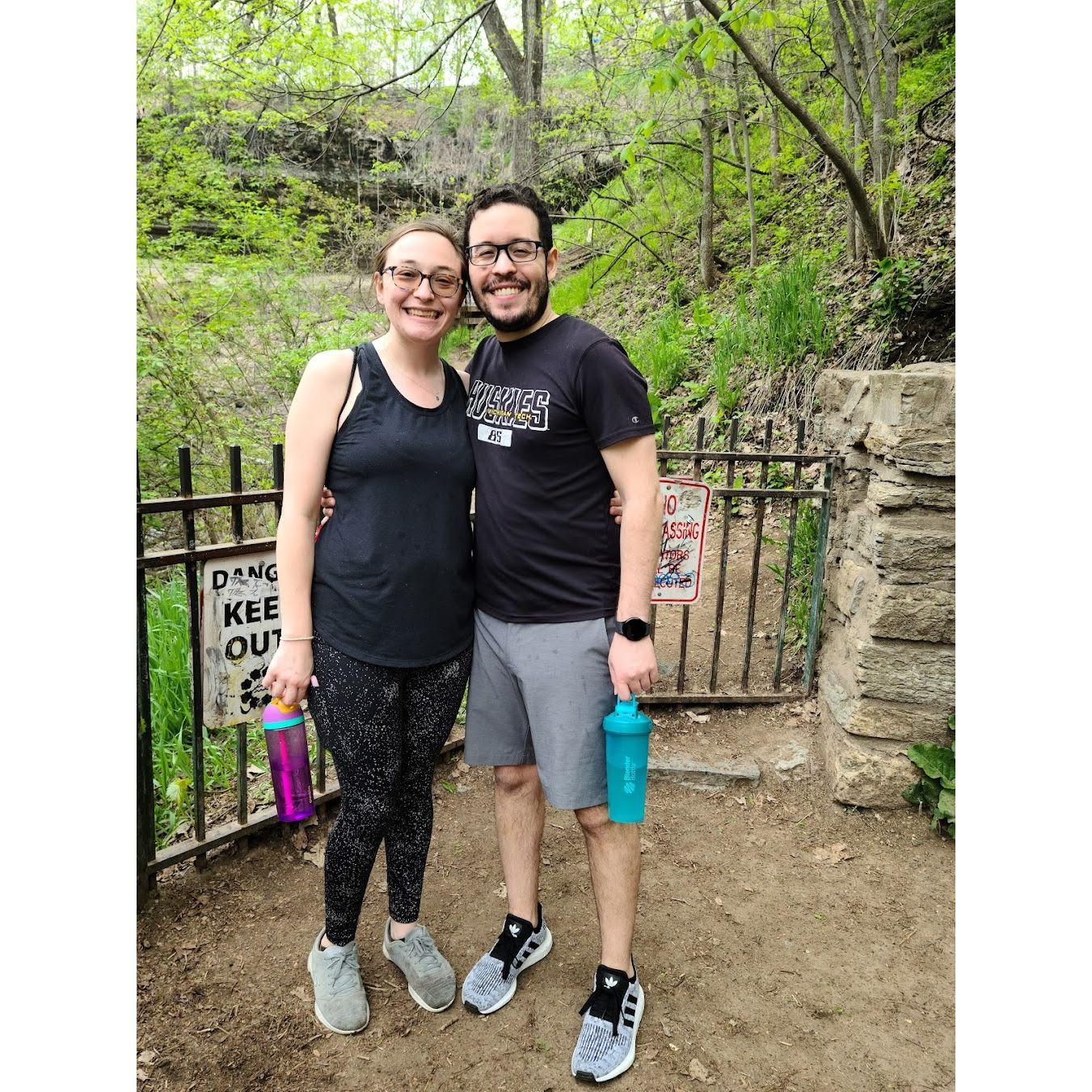 Hiking at Minnehaha Falls