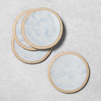 4pk Stoneware Reactive Exposed Rim Coaster Set Blue - Hearth & Hand™ with Magnolia