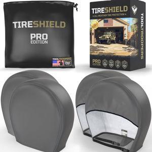 TIRESHIELD PRO Tire Covers Set of 4 - Heavy Duty All-Weather w/StormLock-System