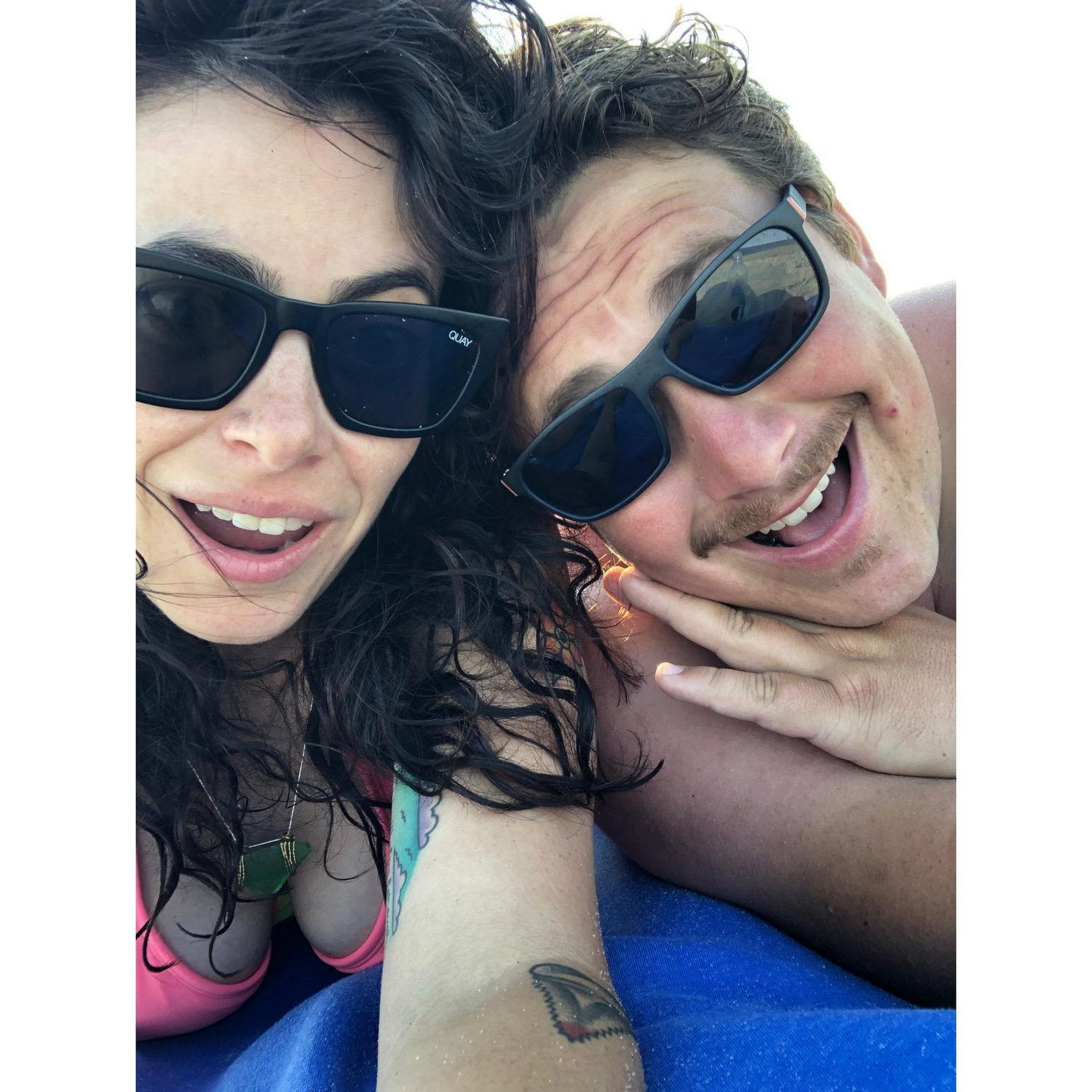This is us at the beach we fell in love at.