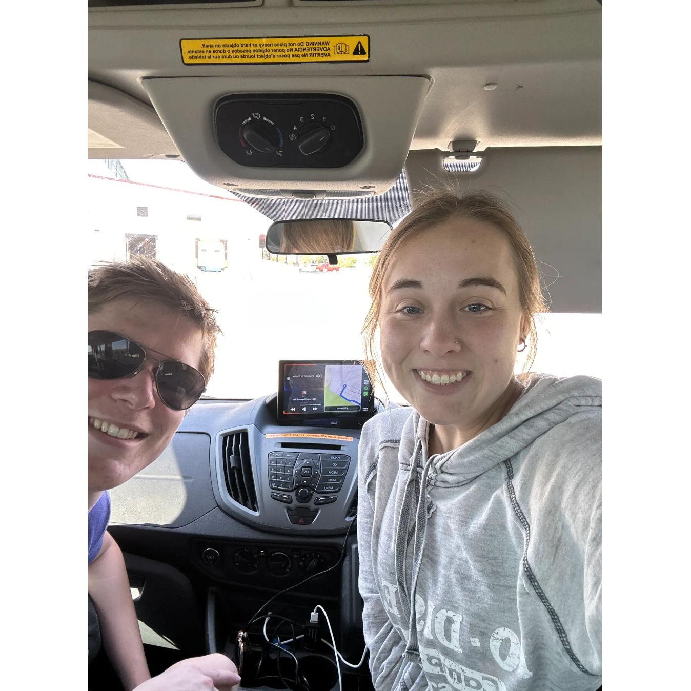 Drew saw Liv's camper van for the first time!